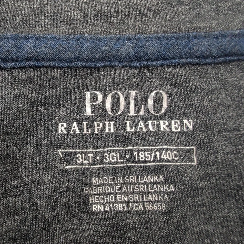Polo Ralph Lauren Sweatshirt‎ Mens 3XLT Blue 1/4 Zip Mock Neck Red Pony HEMMED